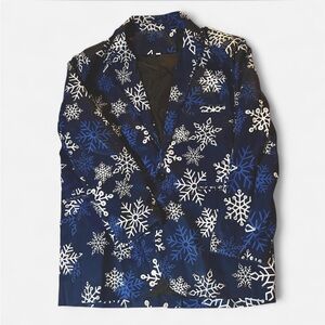 Navy winter snowflake blazer/jacket with rhinestones